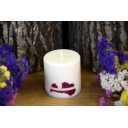 Laureta Candles rapšu vaska svece cilndrs ar latvju kontūru, 6cm